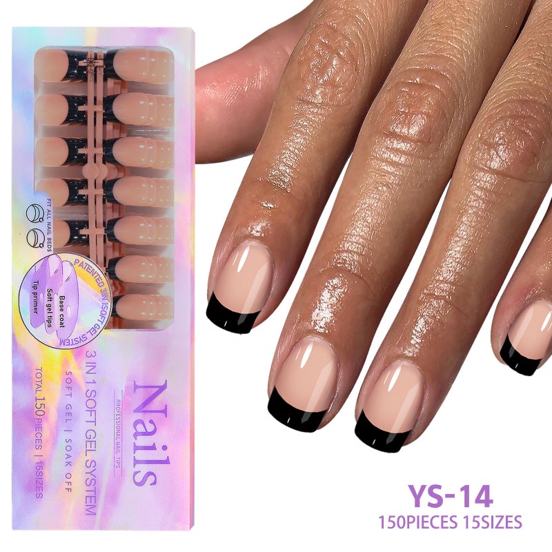 Cross-Border Best-Selling New Nail Art Wearable False Nails, Removable French    Style - Image 1