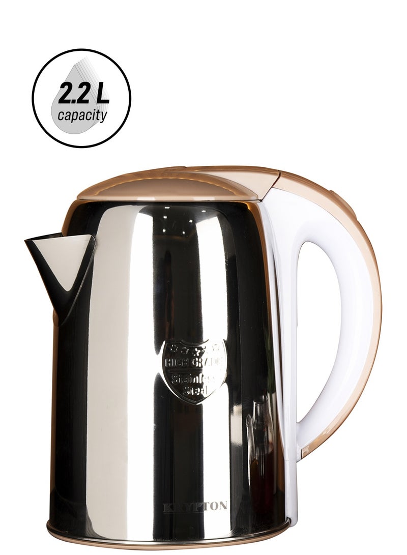 كريبتون غلاية كهربائية بدون سلك 2.2 L 1600 W KNK6127 فضي / ذهبي - Image 1