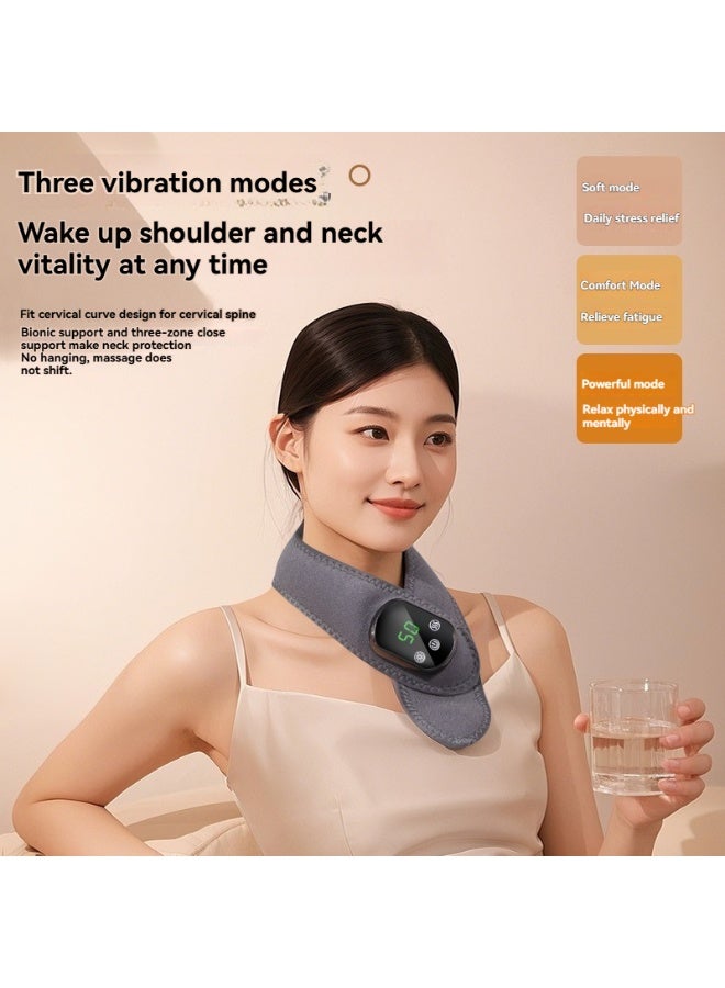L LULONG Electric Neck Massager with Heat Therapy Deep Tissue Massage 3 Modes 5 Heat Levels Rechargeable Neck and Shoulder Pain Relief Device - Image 4