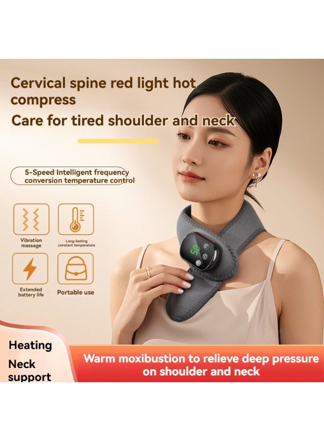 L LULONG Electric Neck Massager with Heat Therapy Deep Tissue Massage 3 Modes 5 Heat Levels Rechargeable Neck and Shoulder Pain Relief Device - Image 5