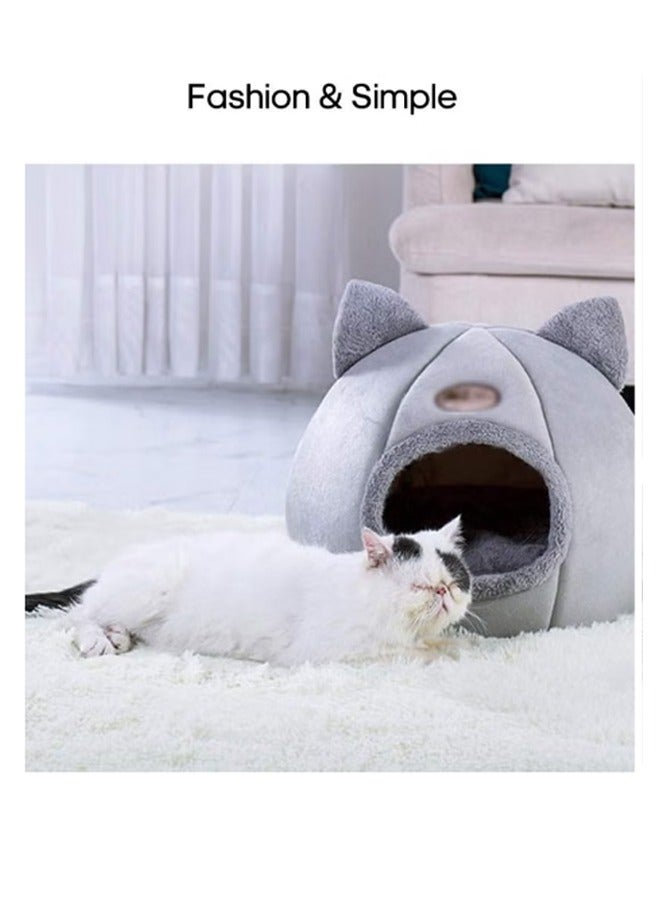 Generic Soft and Comfortable Pet Cave Cat Cave Bed Pet Nest Soft Plush Best Pet Nest Warm Sleeping Cattery Semi-enclosed Pet Cat Dog Sleeping Tent House(L)  - Image 5