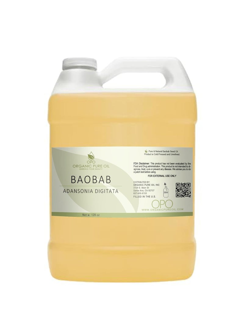 OPO - OPO Baobab Oil  Pure Cold Pressed Unrefined Vegan Non GMO Carrier Oil for Hair Skin Face Body Pain Nourishing Natural Moisturizer Hydration Growth Conditioner 128 oz - Image 1