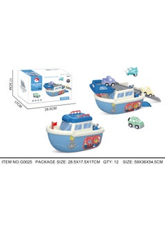 Children's Play Home Educational Vehicles Scene Toys Music Deformation Yacht Ship Toy Set Wholesale-Color:G0025 Music Slide Steamship ]