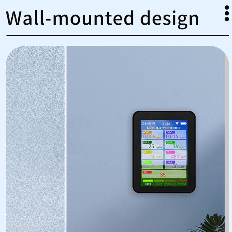 Wifi Air Quality Monitor: White Compact 2.8-In TFT Display - Tuya App Remote Control High-Accuracy Multi-Sensor Detector for Home, Greenhouse, Camping, Factory, Automobile Use - Image 5