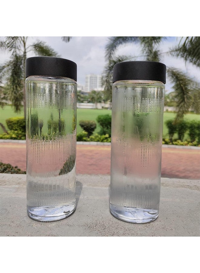 Brezzycloud Glass Fridge Water Bottle with Black Plastic Cap | Leak proof & break-proof | Wide mouth & Easy to Clean | Best Usage for Office/School/College set of 4 750 ml - Image 3