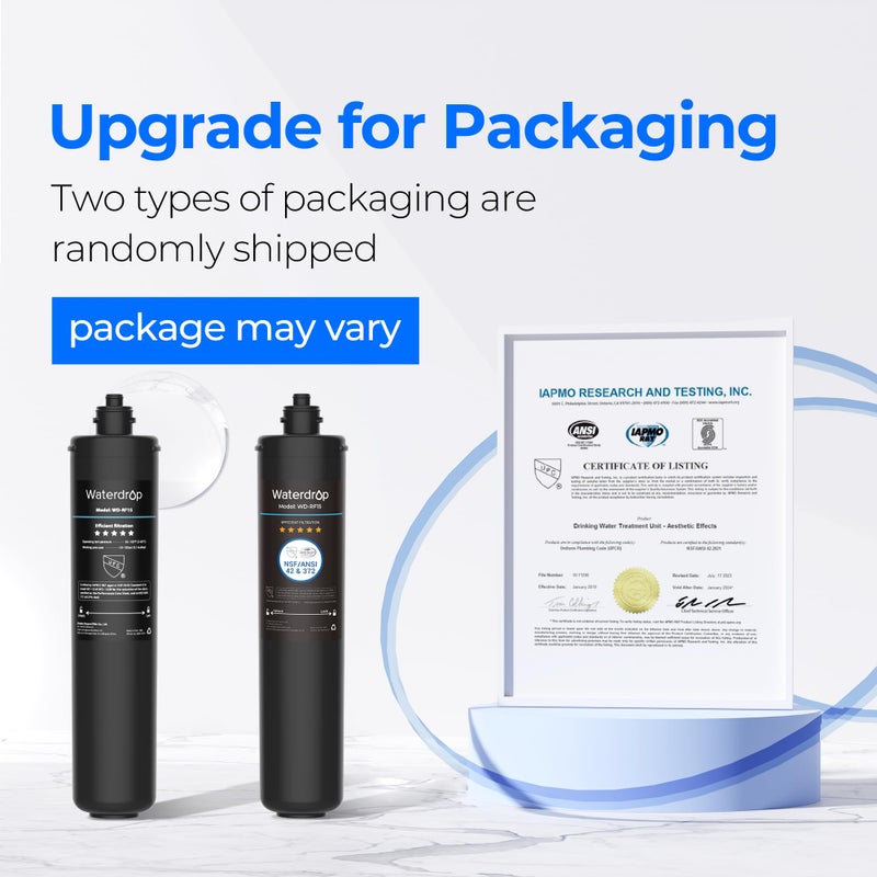 Waterdrop RF15 Replacement Filter Cartridge For 15UA/15UB/15UC Under Sink Water Filter, Reduces PFOA/PFOS, PFAS, Lead, Chlorine, Bad Taste & Odor, NSF/ANSI 42 Certified, 19K Gallons High Capacity - Image 2