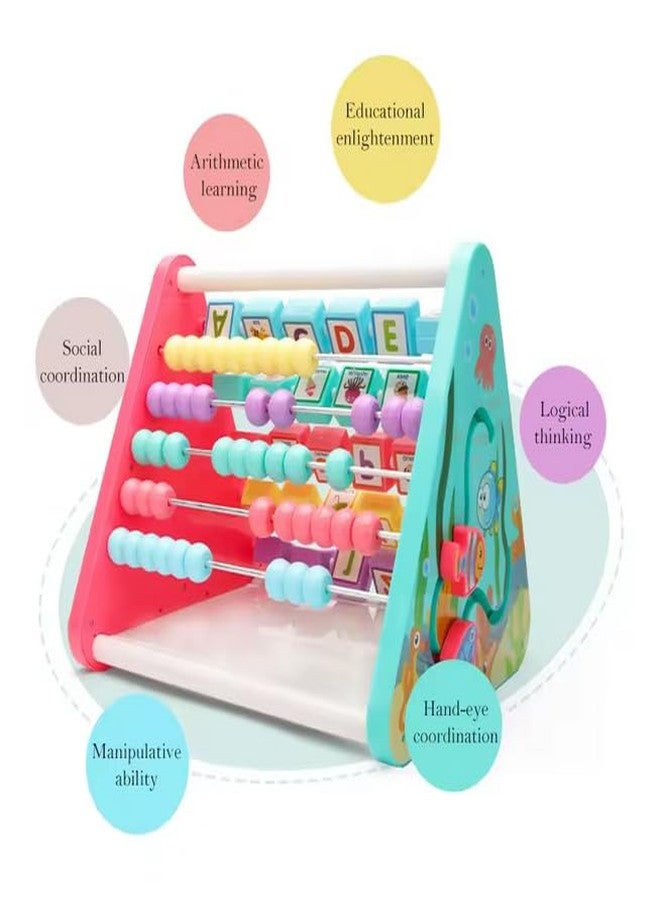 KRySt 5-in-1 Multifunctional Activity Triangle for Kids | Montessori Wooden Learning Toy with ABC, Number Puzzle, Shapes & Chalk Board | Educational Mind Game Toy for Toddlers 2+ Years - Image 2