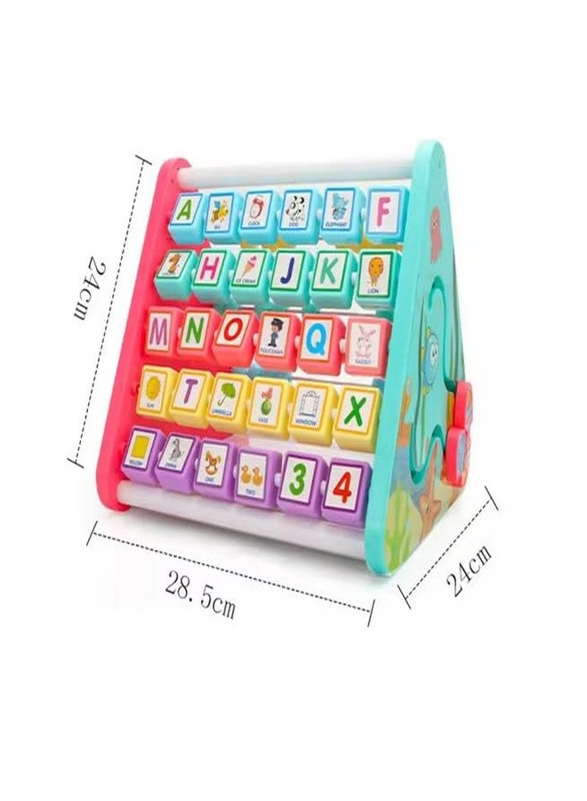KRySt 5-in-1 Multifunctional Activity Triangle for Kids | Montessori Wooden Learning Toy with ABC, Number Puzzle, Shapes & Chalk Board | Educational Mind Game Toy for Toddlers 2+ Years - Image 4
