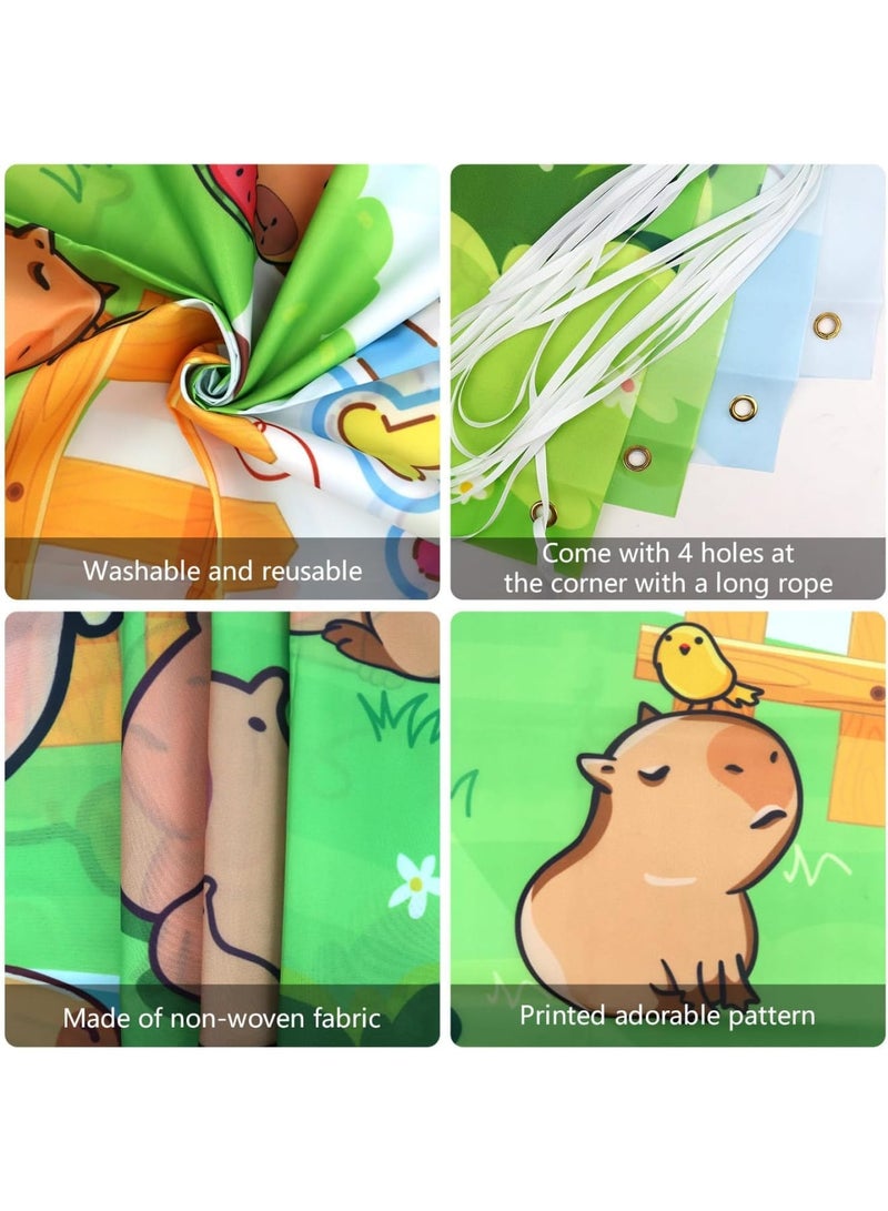 Barakah Capybara Party Decor, Happy Birthday Backdrop, Festive Supplies, Vibrant Design, Eye Catching Decorations, Perfect for Birthday Celebrations, Kids Parties - Image 3