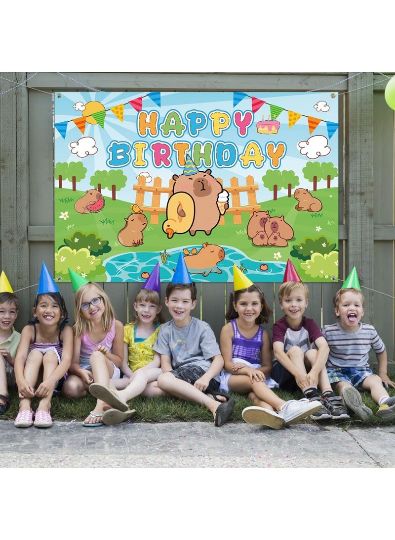 Barakah Capybara Party Decor, Happy Birthday Backdrop, Festive Supplies, Vibrant Design, Eye Catching Decorations, Perfect for Birthday Celebrations, Kids Parties - Image 5
