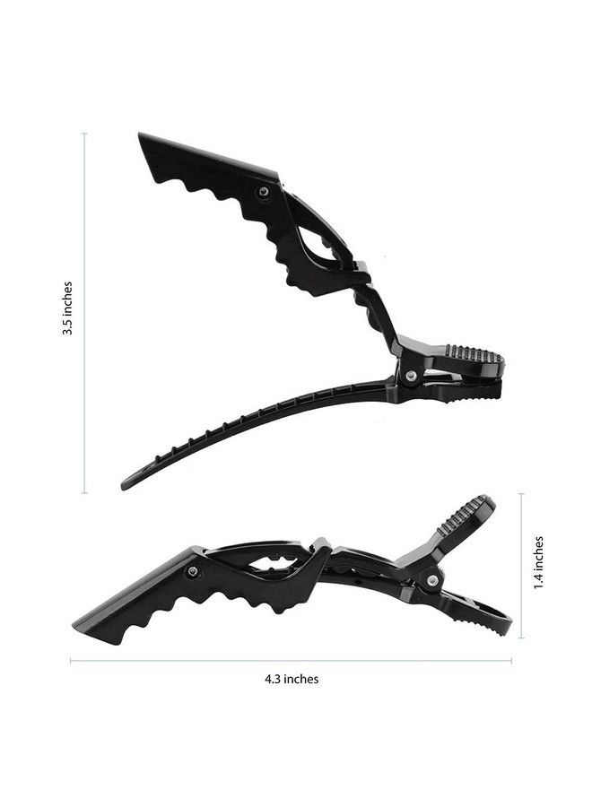 KIRA 6Pcs Plastic Non Slip Hair Clips Professional Hairdressing Styling Sectioning Clips Salon Alligator Clips For Thick Hair Haircut Accessories Hairgrips For Women Girls Crocodile (Black) - Image 5
