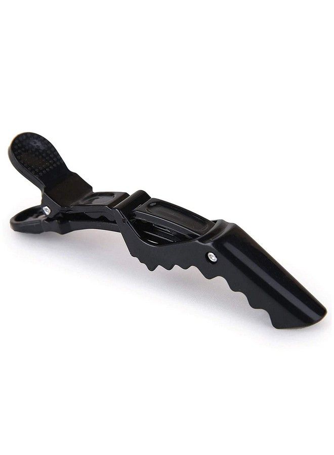 KIRA 6Pcs Plastic Non Slip Hair Clips Professional Hairdressing Styling Sectioning Clips Salon Alligator Clips For Thick Hair Haircut Accessories Hairgrips For Women Girls Crocodile (Black) - Image 4