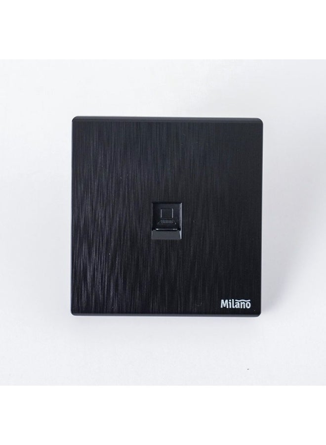 DANUBE HOME Milano Single Data Outlet Switches Sockets Outlets For Home Appliances Office Hotel Conventional Construction Project Cat6 Aura Blk - Image 1
