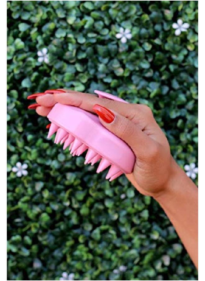 Rizos Curls - Pink Scalp Massage Brush Stimulates Scalp Improves Circulation Promotes Healthy Hair Growth & Scalp Health For All Hair Types - Image 1