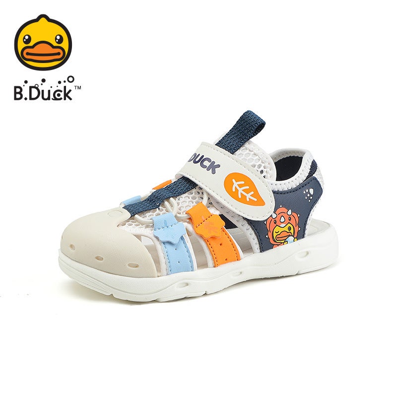 B.Duck 25Th Summer Velcro New Boys' Shoes Girls' Toe-Toe Shoes Fashionable Breathable Cut Out Beach Shoes - Image 1