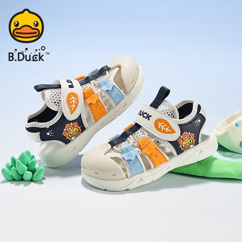 B.Duck 25Th Summer Velcro New Boys' Shoes Girls' Toe-Toe Shoes Fashionable Breathable Cut Out Beach Shoes - Image 5