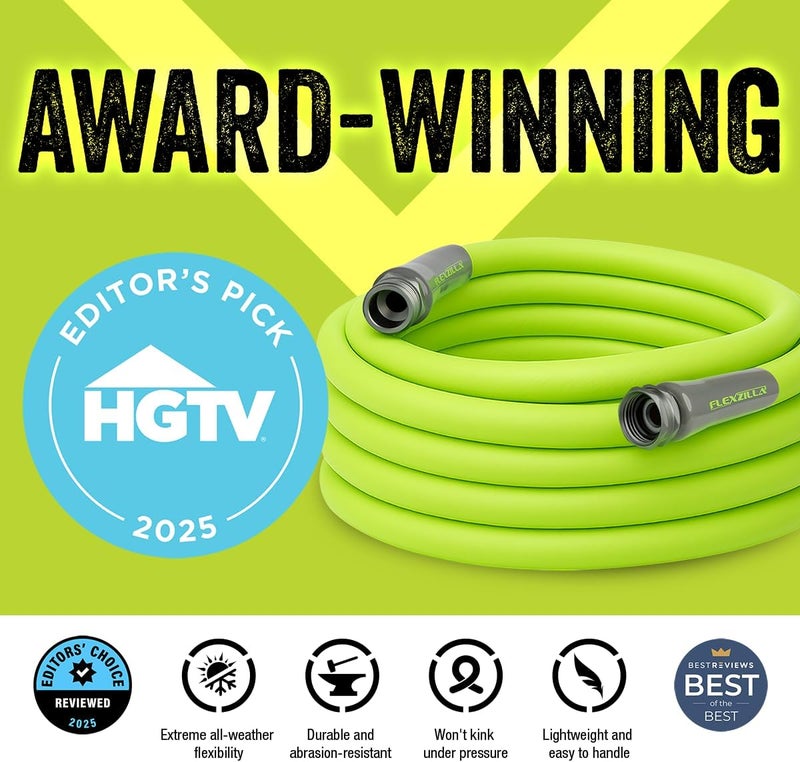 Flexzilla HFZG575YW-E Garden Lead-in Hose 5/8 in. x 75 ft, Heavy Duty, Lightweight, Drinking Water Safe, HFZG575YW - Image 2