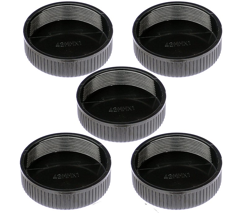 Fotasy 5-Pack M42 Lens Rear Caps - 42mm Screw Mount, Fits Pentax Takumar/MamiyaSekor/Helios M42 Lens - Image 1
