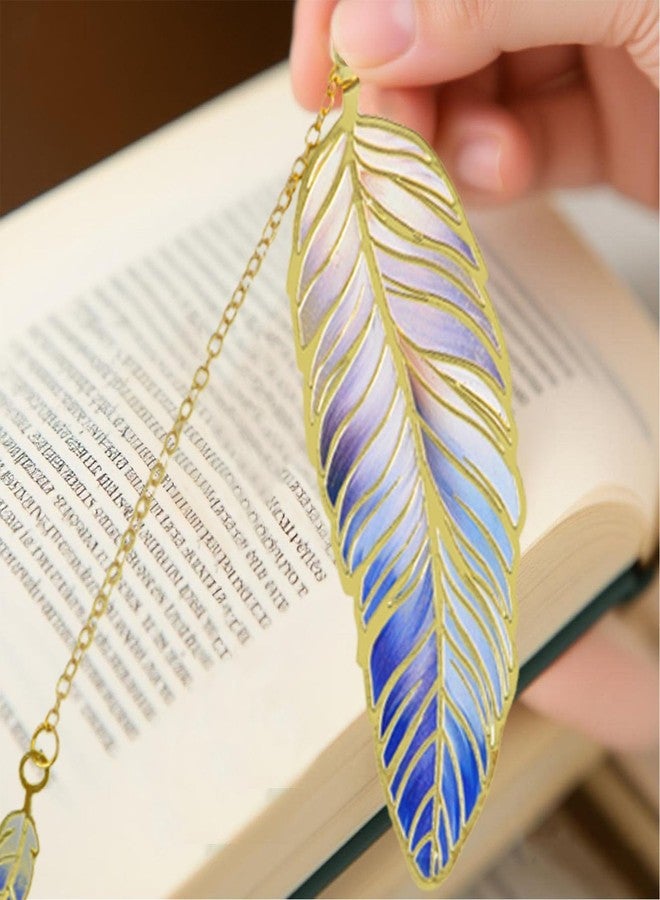 amassan Bookmarks for Women, 2 Pack Metal Feather Bookmark with Butterfly Charms - Teacher Appreciation Gifts, Birthday Gifts for Book Lovers Readers Mom Girls(Golden-Golden Green White) - Image 3