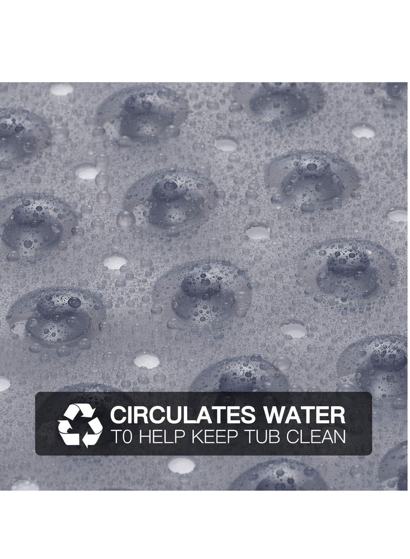 GUDOO Bath Tub Shower Mat 40 x 16 Inch Non-Slip and Extra Large, Bathtub Mat with Suction Cups, Machine Washable Bathroom Mats with Drain Holes, Clear Gray - Image 5
