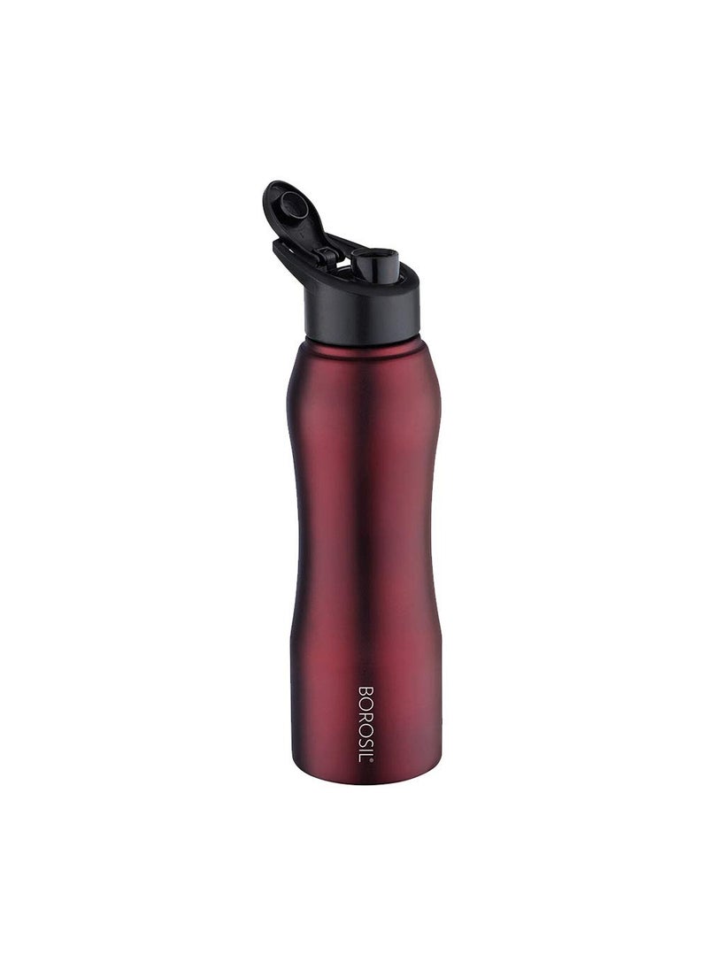 BOROSIL Borosil Hydra GripnSip Stainless Steel 750 ml Water Bottle  Single Wall Leakproof BPA Free Bottle for Office School College  Gym  Maroon  - Image 1