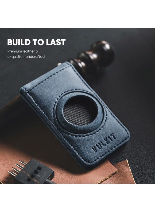 VULKIT Magnetic Money Clip with Airtag Case for Mens, Navy, Slim - Image 5