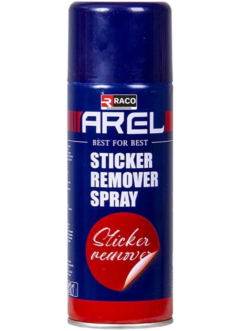 RACO RACO Arel Sticker Remover Spray, Fast-Acting Adhesive Residue Cleaner for Stickers, Labels, Decals, and Tape, Safe on Multiple Surfaces, Easy Application, 450ml  - Image 1