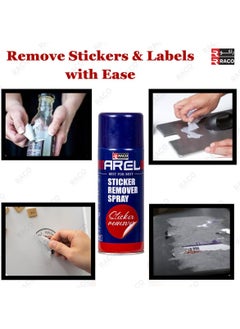 RACO RACO Arel Sticker Remover Spray, Fast-Acting Adhesive Residue Cleaner for Stickers, Labels, Decals, and Tape, Safe on Multiple Surfaces, Easy Application, 450ml  - Image 3