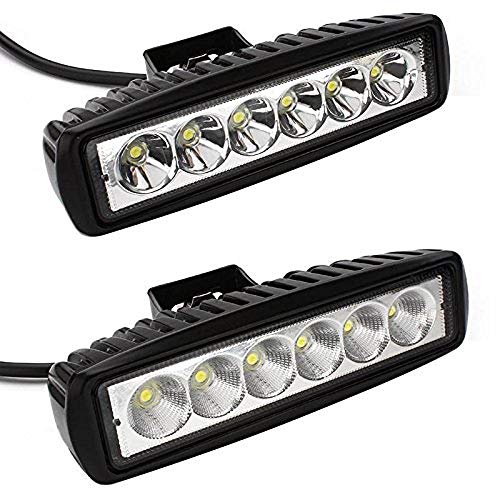 AOWbikes 6 Led Bar White Auxillary Car Fog Lamp, Spot Lamp 18W (AOWbikesck of 2) For Ford Figo - Image 1