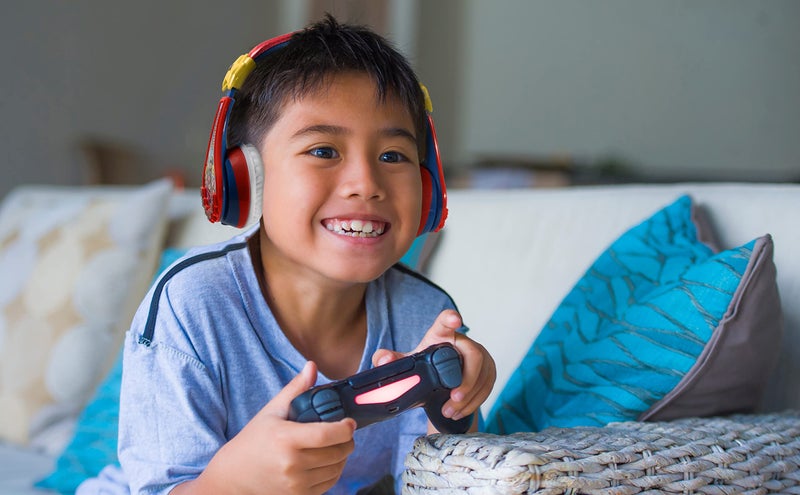 eKids Super Mario Wireless Bluetooth Portable Kids Headphones with Microphone, Volume Reduced to Protect Hearing Rechargeable Battery, Adjustable Kids Headband for School Home or Travel - Image 3