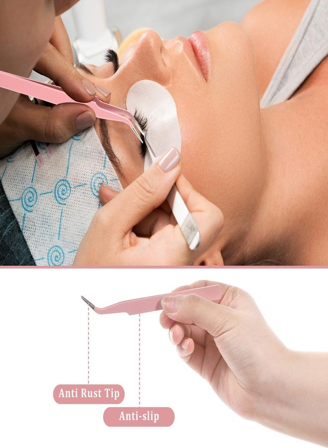 Gtziqa Precision Tweezers, Lash Tweezers Stainless Steel Curved Pointed Tweezer Professional Fine Point Needle Nose Tip Tweezers for Craft, Eyelash Extensions, Nail Art, Sticker (Pink - Image 5