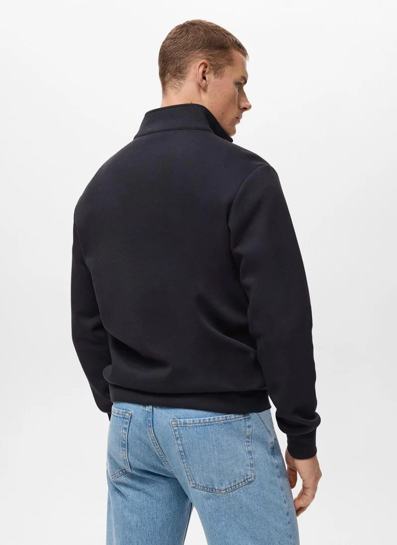 مانجو مان Regular-fit cotton sweatshirt with zip
