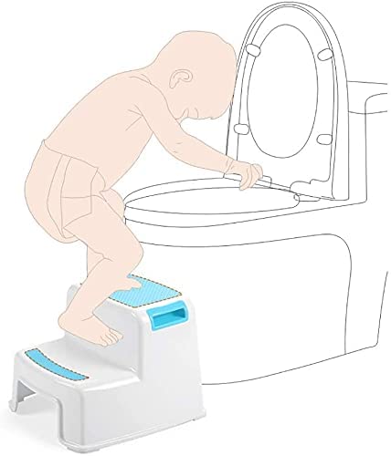 Glaceon Dual Height Step Stool for Kids Toddlers Potty Training and Use in The Bathroom or Kitchen Versatile Two Design Growing Children Soft Grip Steps Provide - Image 1