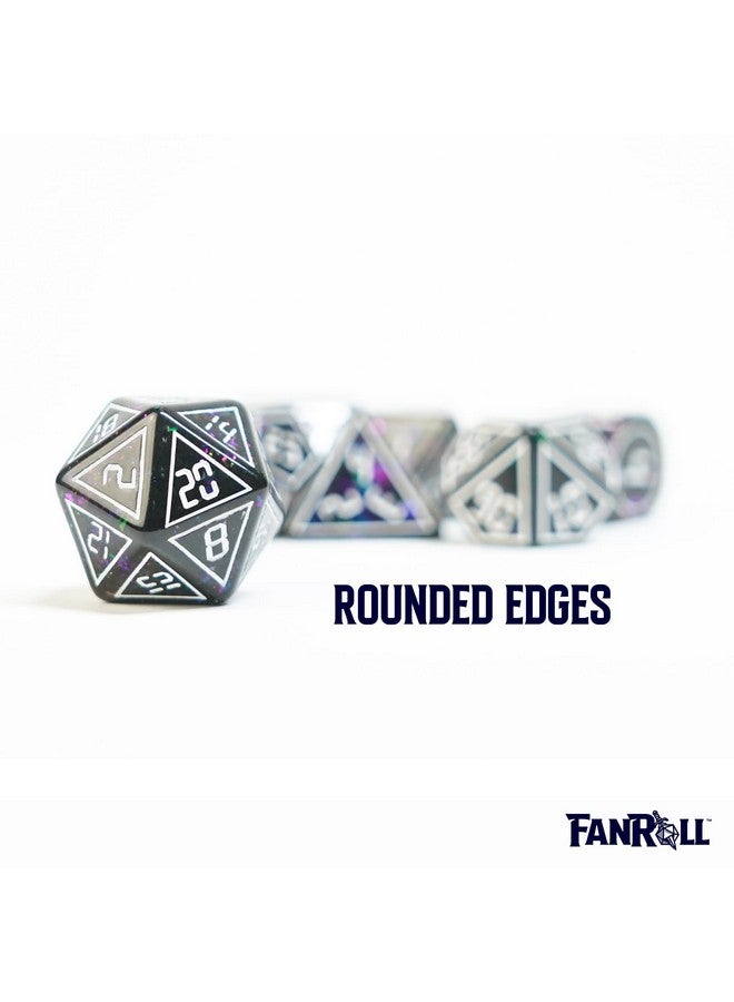 Metallic Dice Games FanRoll by Metallic Dice Games 16mm Resin Poly DND Dice Set: Framed Void, Role Playing Game Dice for Dungeons and Dragons, Glittery Dice Set - Image 5