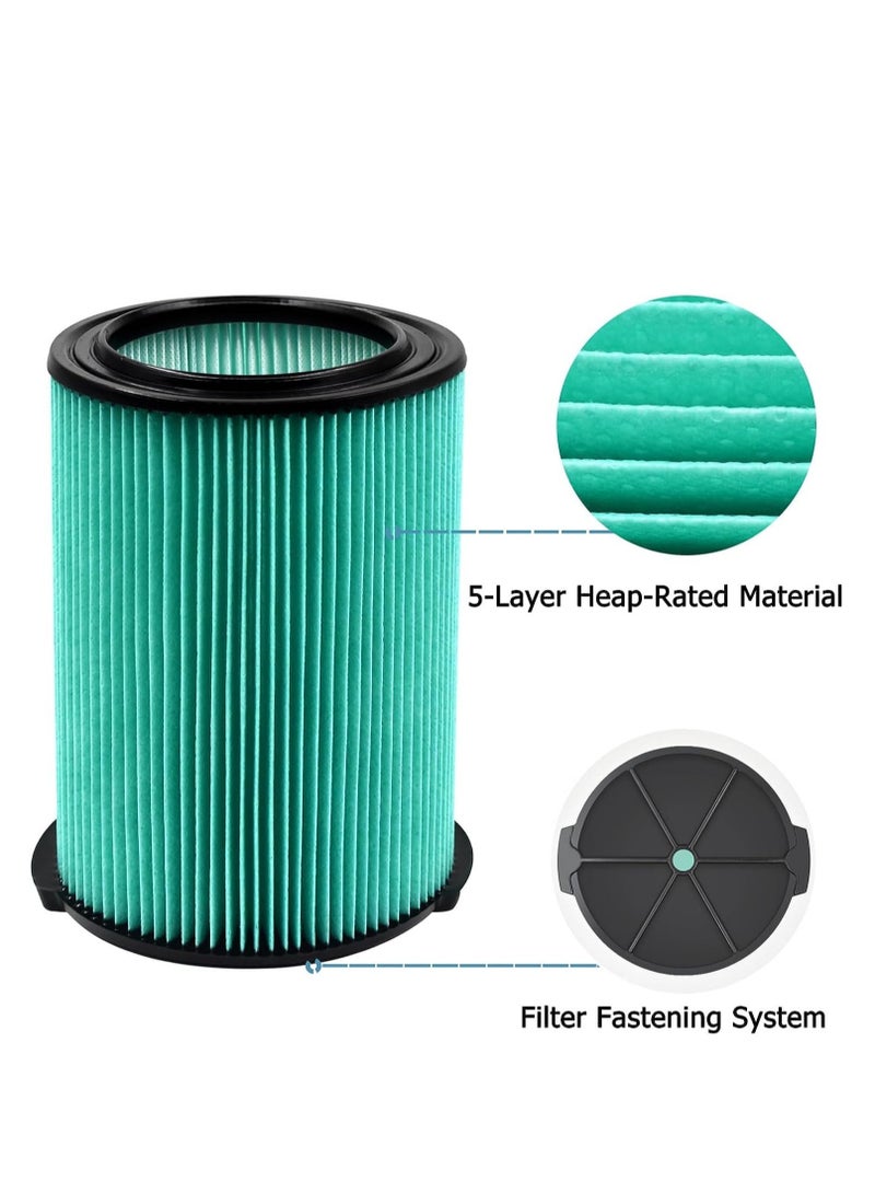 Excefore VF6000 Replacement Filter,  VF6000 5-Layer Wet/dry Vac Replacement Filter, for Ridgid Shop Vac 5-20 Gallon Vacuums, WD5500 WD0671 WD6425 WD7000 WD1280, Fit for Husky 6-9 Gallon Vacs (2 Pack) - Image 2