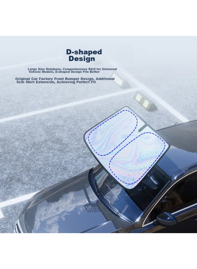 DiGallen Digalun Laser Titanium Silver Gel Car Sunshade, Sun Protection, Heat Insulation, Front Windshield Sunshade, Car Sun Umbrella, Sunshade Board - Image 3