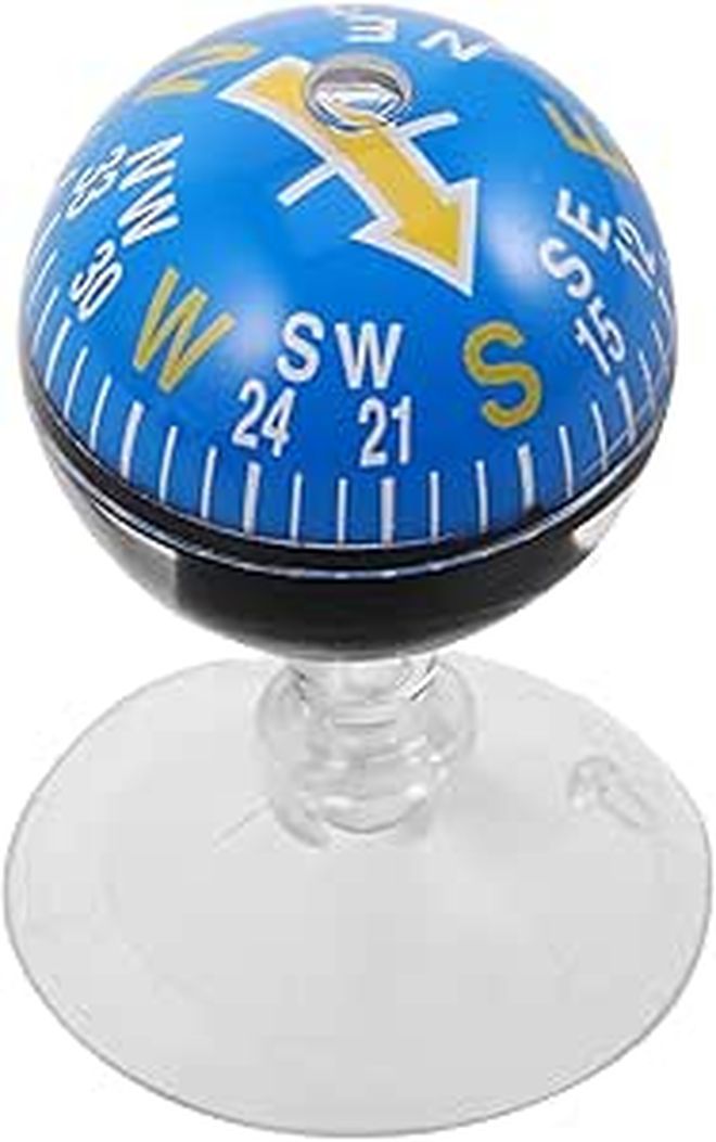 Plastic Car Compass with Suction Cup Mount for Dashboard Navigation Tools - Image 1