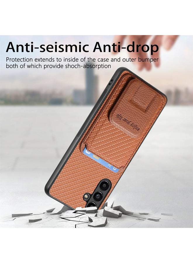 إيروريكس جراب لهاتف Samsung Galaxy A33 5G مصنوع من ألياف الكربون وحامل قابل للطي وحقيبة بطاقات - Image 4