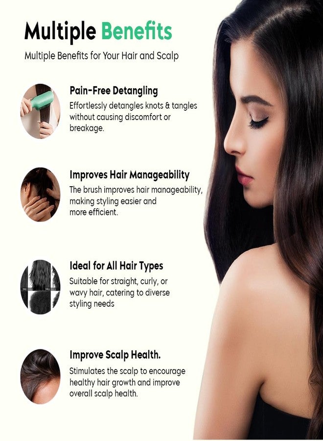Gleva Self Cleaning Hair Brush, Detangling Brush & Styling Brush, Anti Static Massage Hair dressing Comb, Hair Massage Comb, Styling & Smooth Brush, Massage Brush, Hair Comb for Men & Women - Image 4