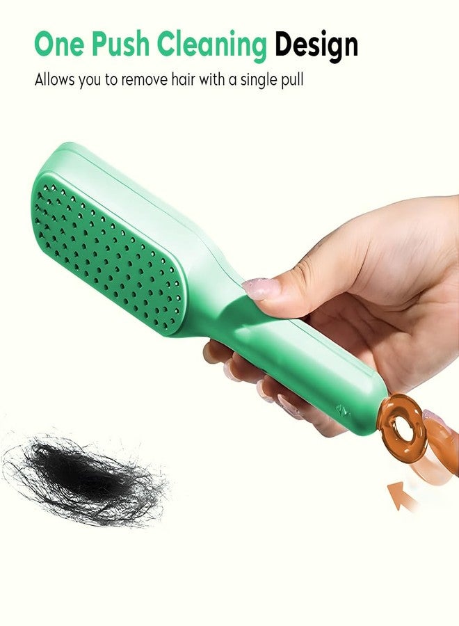 Gleva Self Cleaning Hair Brush, Detangling Brush & Styling Brush, Anti Static Massage Hair dressing Comb, Hair Massage Comb, Styling & Smooth Brush, Massage Brush, Hair Comb for Men & Women - Image 2