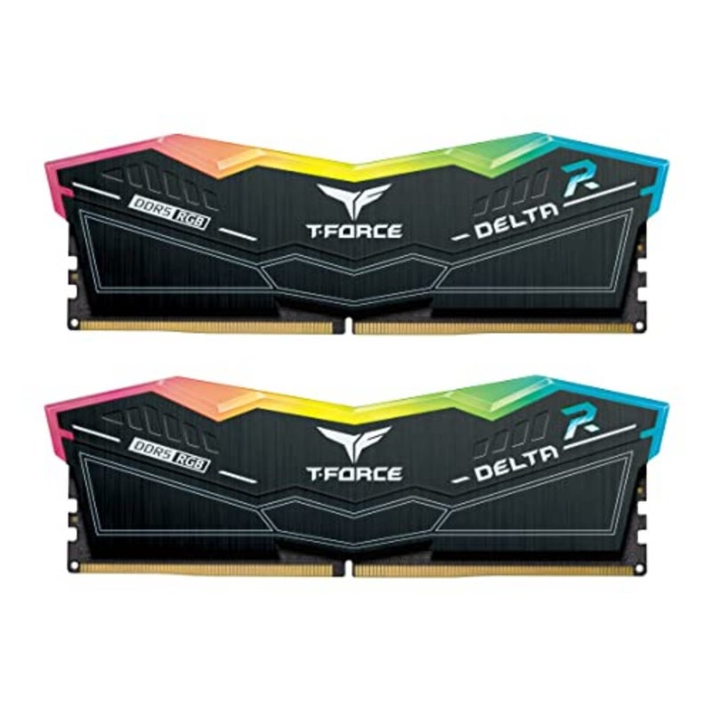 Desktop memory module for 600/700 series chipset: T-Force Delta RGB DDR5 RAM, black, 32GB 2x16GB,6000MHz, PC5-48000, CL30, XMP 3.0 ready - Image 1