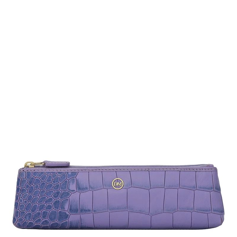 Croco Leather Multi Pouch - Purple Haze