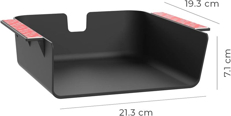 HumanCentric Under Desk Storage Shelf, Drawer Organizer for Office, Workstations, Tables, Sit Stand Desks, Gaming Setups, Mountable Storage Tray, Cable Management, Screw or Stick On with VHB Tape - Image 3