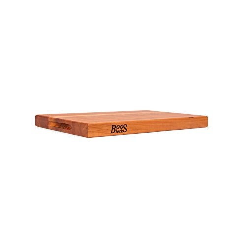 John Boos R-Board Series Rectangular Wooden Cherry Cutting Board 18”x12” – 1.5” Thick, 7-lb Reversible Butcher Block with Edge-Grain & Finger Grips – Made in the USA - Image 4