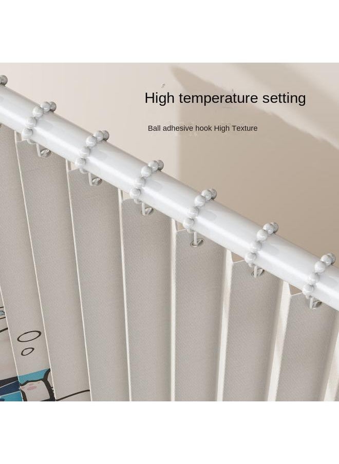 Bluejw - Digital Printing Folding Shower Curtain Waterproof Bathroom Partition Curtain Toilet Partition Curtain Punch-Free Waterproof Shower Curtain - Image 1