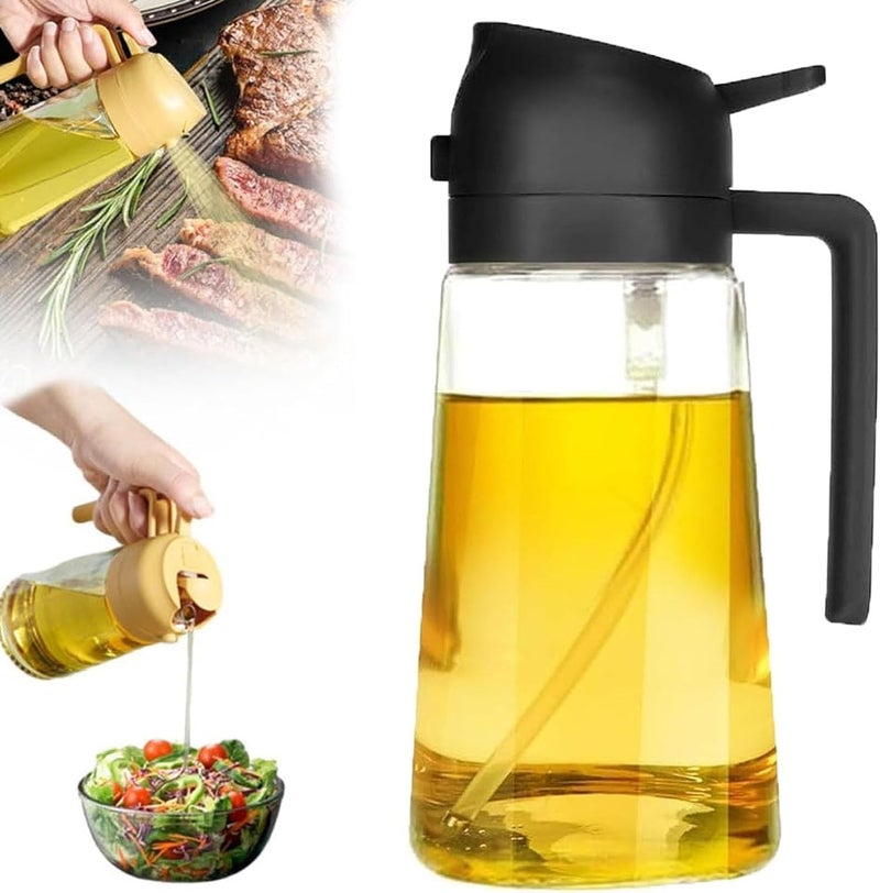 REZOVA 2 in 1 Olive Oil Dispenser and Oil Dropper Oil Pots for Kitchen,Glass Bottle with Premium Nozzle,Oil Sprayer for Air Fryer,Salad,BBQ,Roasting - Image 5