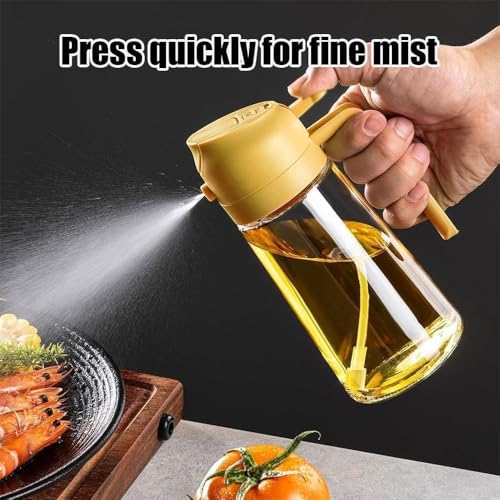 REZOVA 2 in 1 Olive Oil Dispenser and Oil Dropper Oil Pots for Kitchen,Glass Bottle with Premium Nozzle,Oil Sprayer for Air Fryer,Salad,BBQ,Roasting - Image 3