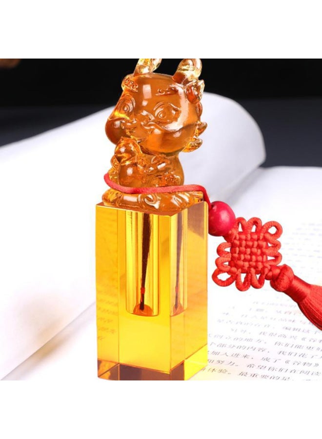 Fetal Hair Souvenir Fetal Hair Seal Umbilical Belt Seal Diy Making Crystal Glaze Zodiac Dragon Baby Navel Hundred Days Ceremony-Color:Heart Liver Baby Cow (all Engraving Is Free)  - Image 3