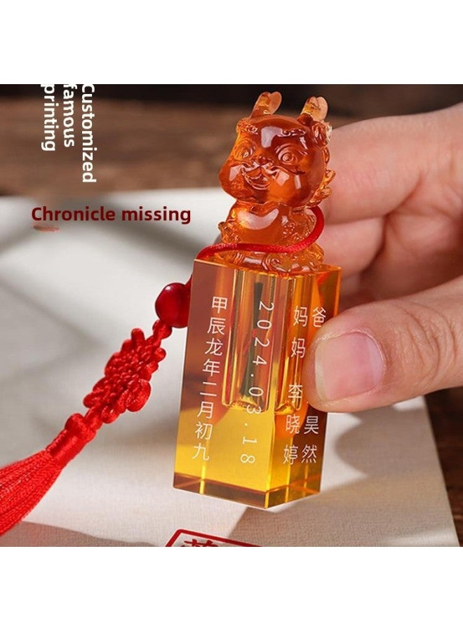 Fetal Hair Souvenir Fetal Hair Seal Umbilical Belt Seal Diy Making Crystal Glaze Zodiac Dragon Baby Navel Hundred Days Ceremony-Color:Heart Liver Baby Cow (all Engraving Is Free)  - Image 4