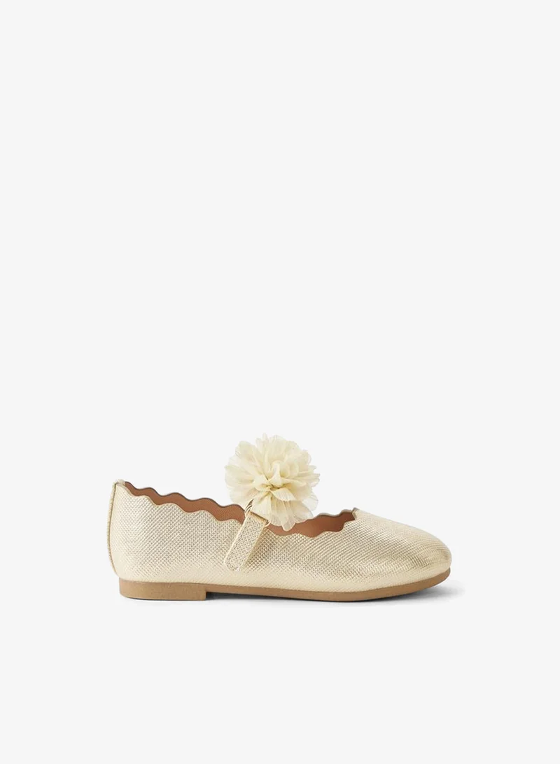 JUNIORS Girls Hook And Loop Ballerina Shoes